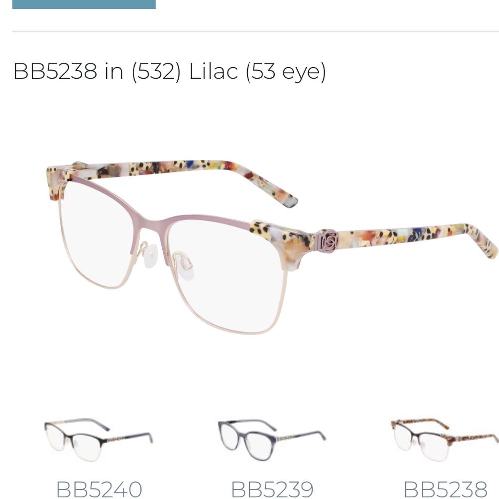 Brand new Bebe glasses styleBB5238 in color lilac (53 eye)